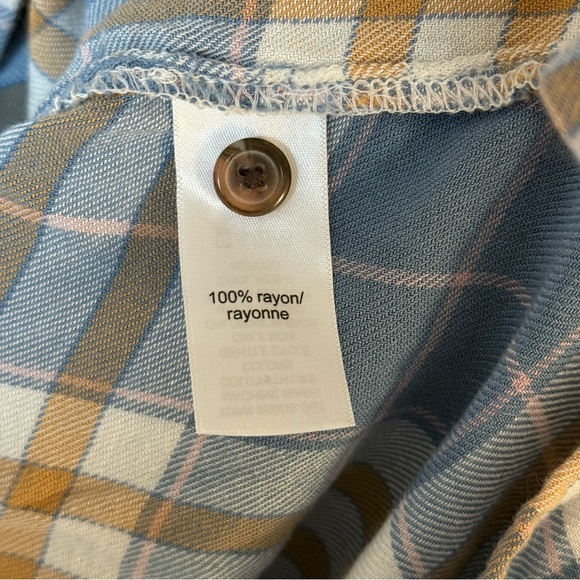 Maurice’s Plaid Tunic Long Sleeve Shirt Womens Large Blue Button Down Soft Light - Picture 4 of 6